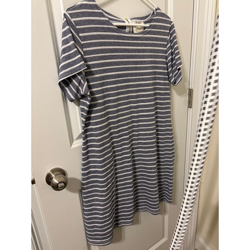 Sail to Sable tuckernuck dress Sz xl blue white stripe cotton polyester EUC